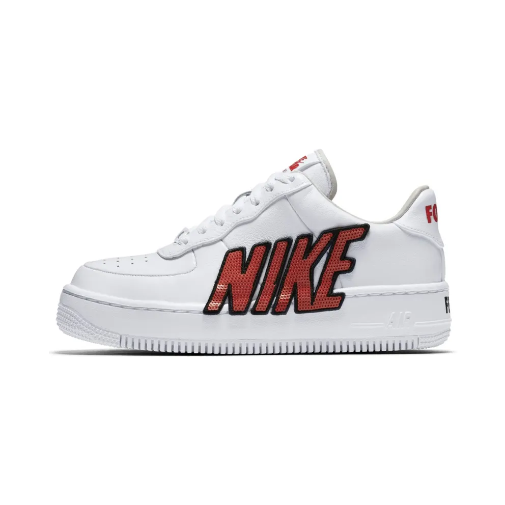 Nike Air Force 1 Upstep Force Is Female White (W) White/White-Black-Habanero Red (898421-101)