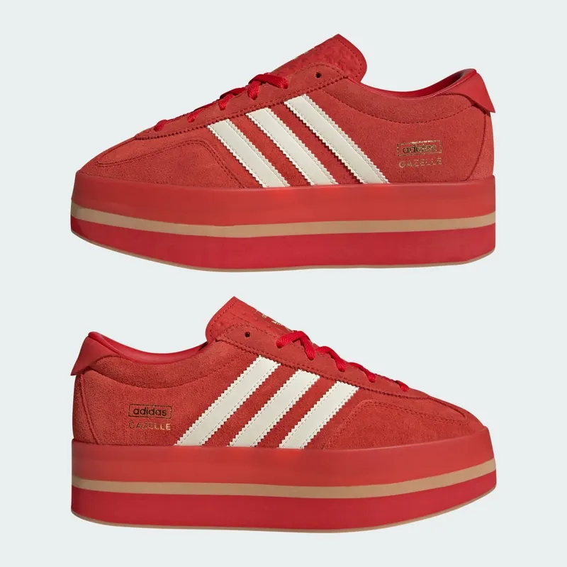 Adidas Gazelle Stack Red / Cream White / Gold Metallic (JS0238)