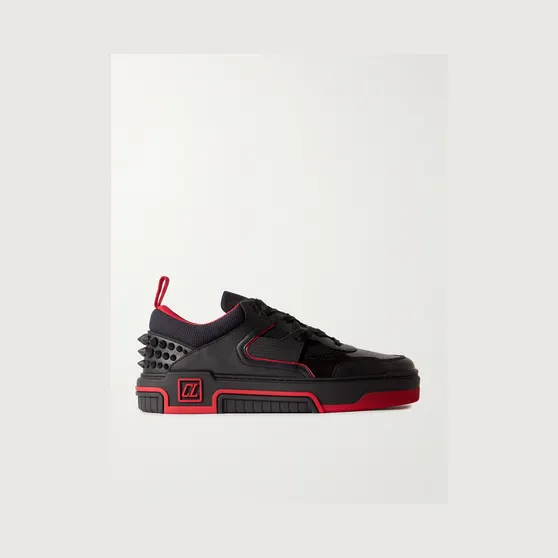 Christian Louboutin Astroloubi Spiked Leather, Suede and Mesh Sneakers Black (1240578)