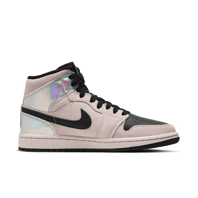 Jordan 1 Mid Dirty Powder Iridescent (W) Beige/Black (BQ6472-602)