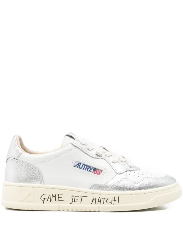 Autry Medalist leren with metallic vlak – White (AULWBH05)