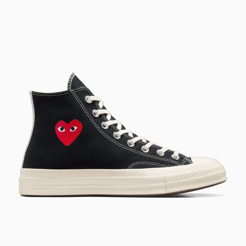 Converse PLAY Comme des Garçons Single Heart Chuck 70 Black/Red/Egret (A08801C)