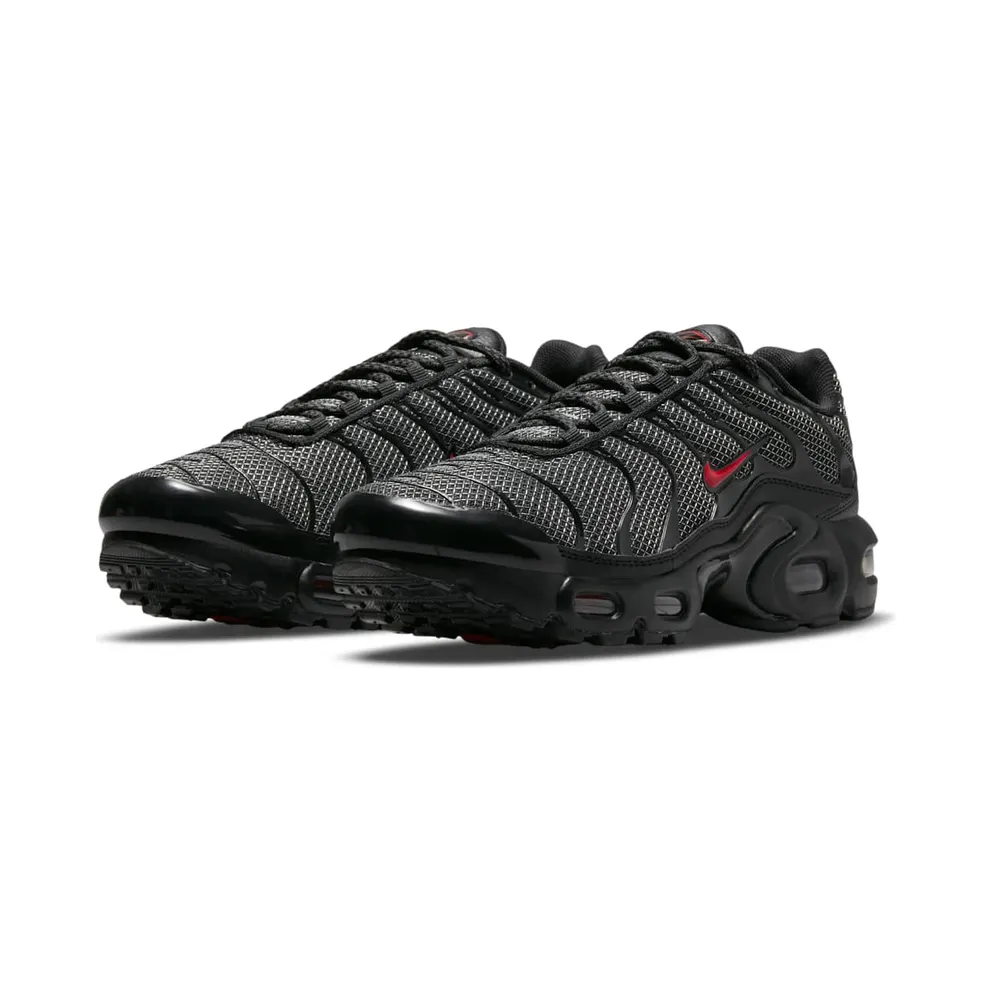 Nike Air Max Plus Black University Red Reflective Silver (GS) (DQ1104-001)