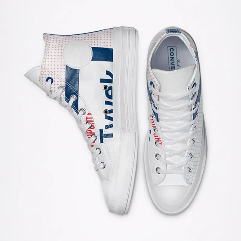 Converse Chuck 70 with Tyvek® High Top White/princess Blue/fiery Red (170061C)