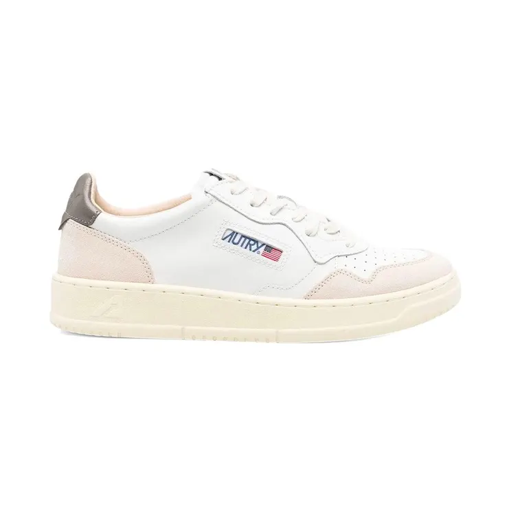 Autry Medalist Leather Low White Morel Suede (AULM-LS01)