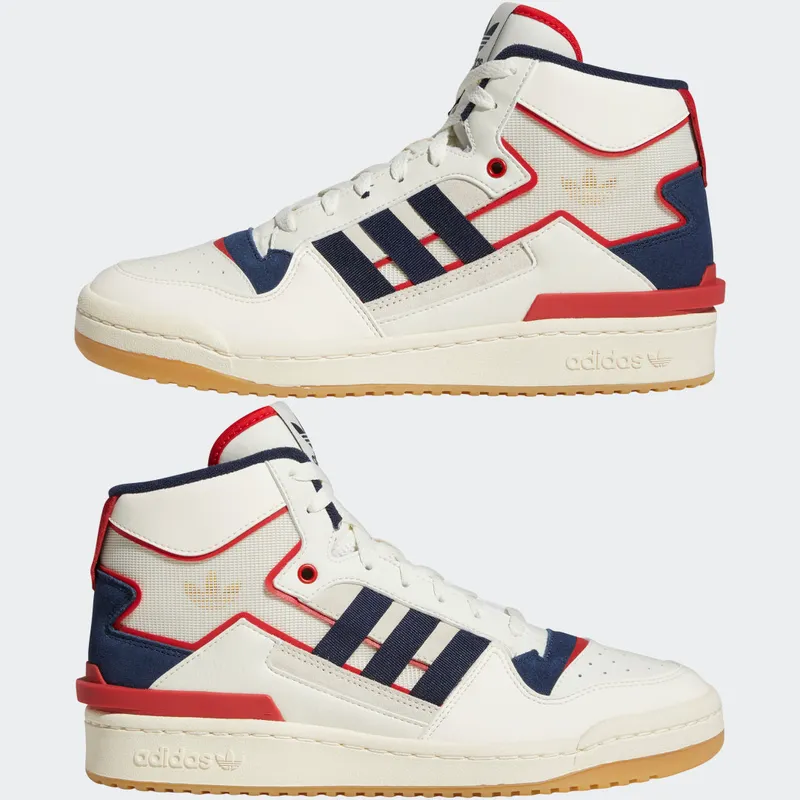 Adidas Forum Exhibit Mid Off White / Collegiate Navy / Scarlet (HQ1482)