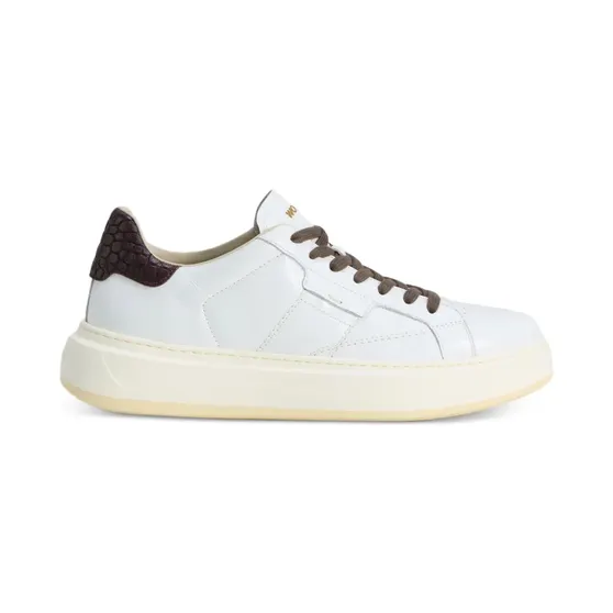 Woolrich Arrow leren met krokodillen-patch “White” (CMWFFO2520FRUWFCU0)