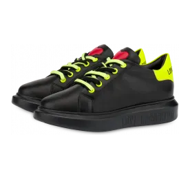 Moschino Sneakers Aus Kalbsleder Mit Zweifarbigen Schnürsenkeln (POLJA15284G1CIA400A)