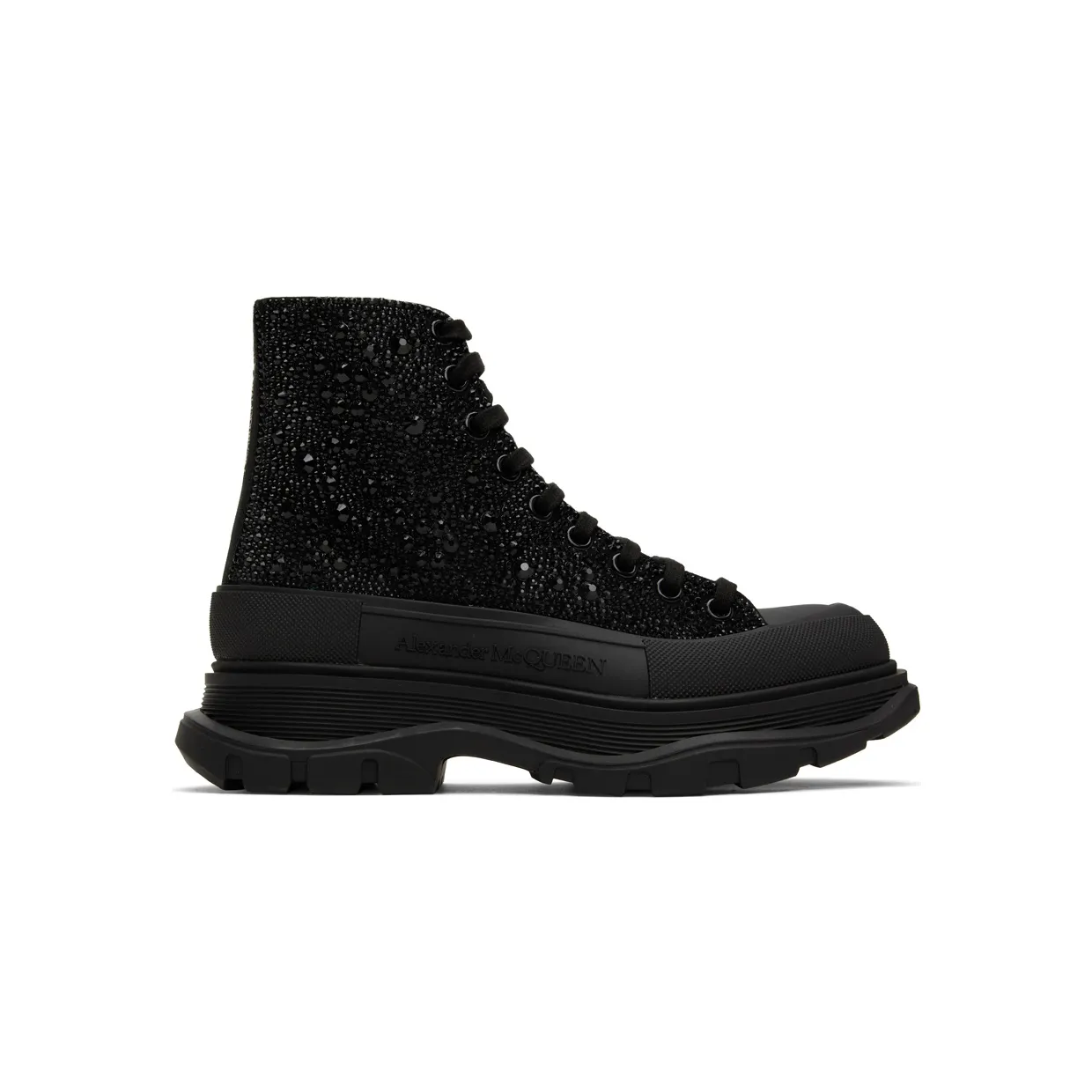 Alexander McQueen Black Stud High-Top Sneakers (688538WHCEJ)