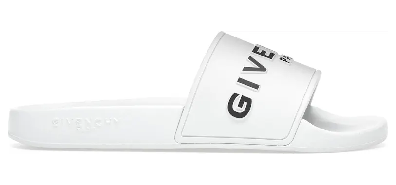 Givenchy Paris Flat Sandals White Black (BH300HH0EL-100)