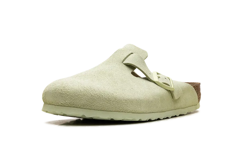 Birkenstock Boston Soft Footbed Suede Leather “Faded Lime” (1027648)