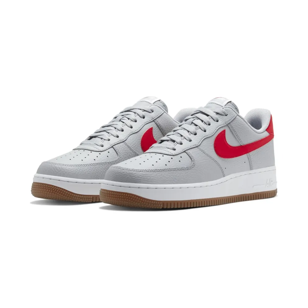 Nike Air Force 1 ’07 Wolf Grey University Red Wolf Grey/White/Gum Medium Brown (CI0057-003)