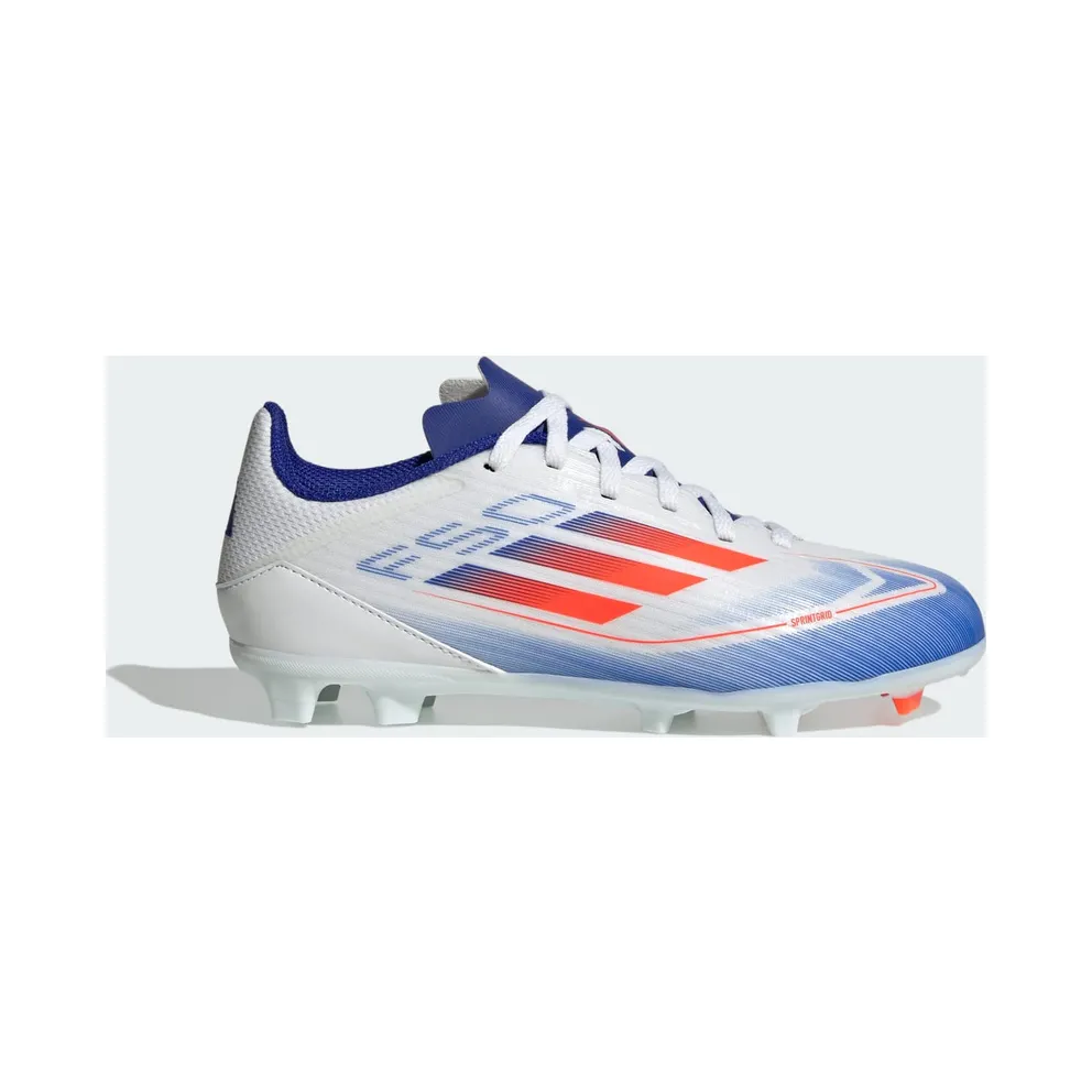 adidas F50 League Firm/multi-ground Cleats Kids “Cloud White / Solar Red / Lucid Blue” (IF1367)