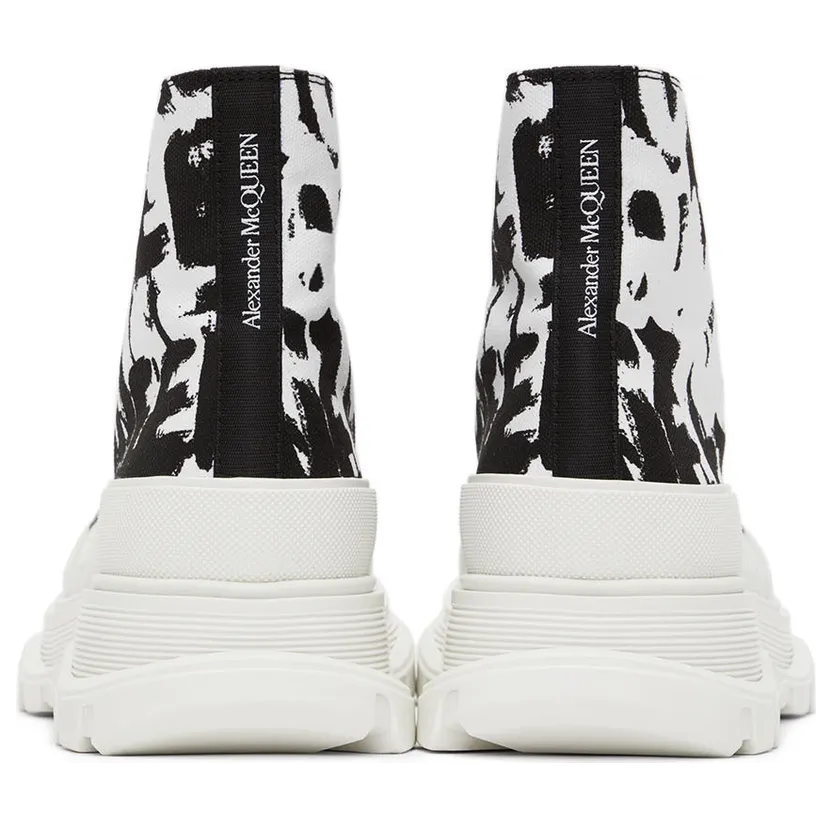 Alexander McQueen Black & White Graffiti Tread Slick Sneakers (705667W4TG4) (2)