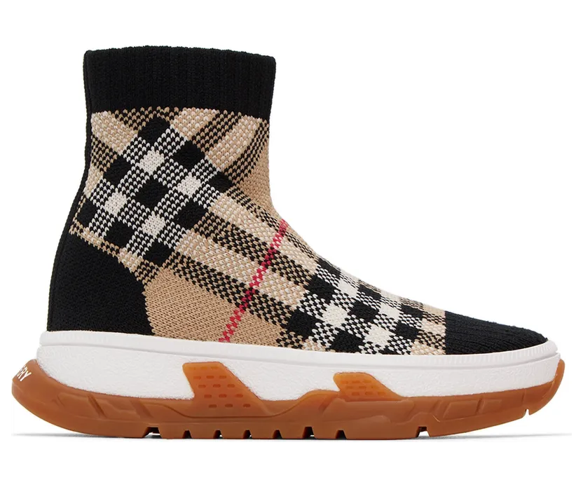 Burberry Kids Beige Vintage Check Sneakers (8049401)