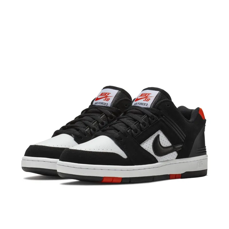 Nike SB Air Force 2 Low Black White Habanero Red Black/White-Habanero Red (AO0300-006)