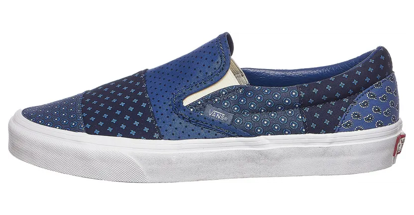 Vans Classic Slip-On (Tie Print Patchwork) True Navy / True White (VN0A33TB9HY1)
