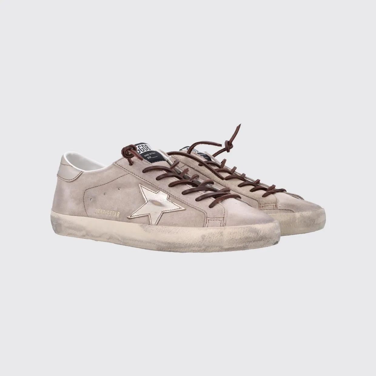 Golden goose Super-Star Distressed Suede Leather Sneakers Beige (GMF01002F00875015647)