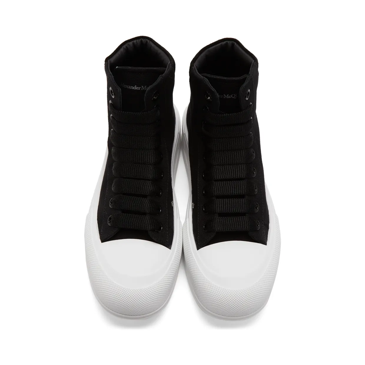 Alexander McQueen Black Deck Plimsoll High Top Sneakers (667816W4MV7) (5)