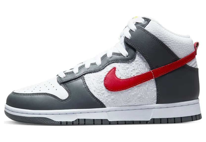 Nike Dunk High Embossed Basketball Grey Red (FD0668-001)
