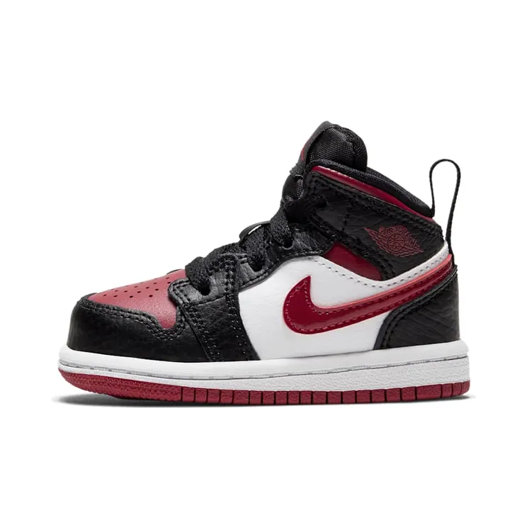 Jordan 1 Mid TD ‘Bred Toe’ Black/Noble Red/White (640735-066)
