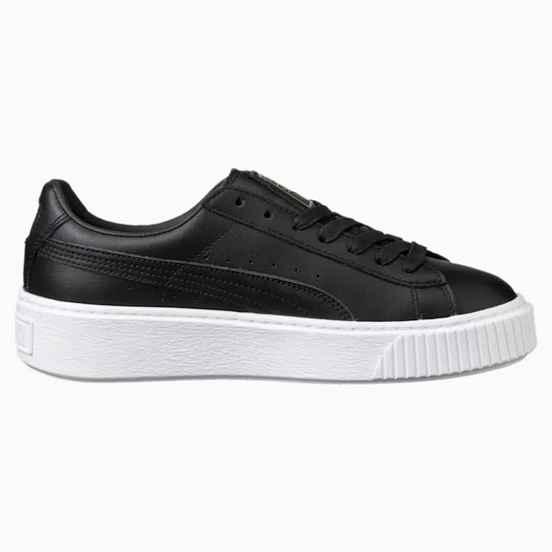 Puma  Basket Platfrom Core  Black  (W) Puma Black/Gold (364040-03)