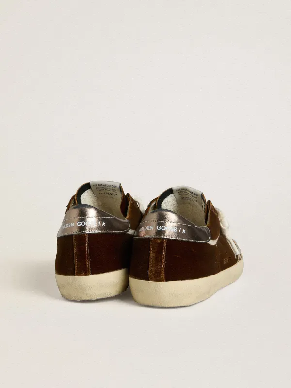 Golden Goose Super-Star In Cognac Velvet With Metallic Leather Star And Heel Tab (GWF01016.F007893.55713) (5)
