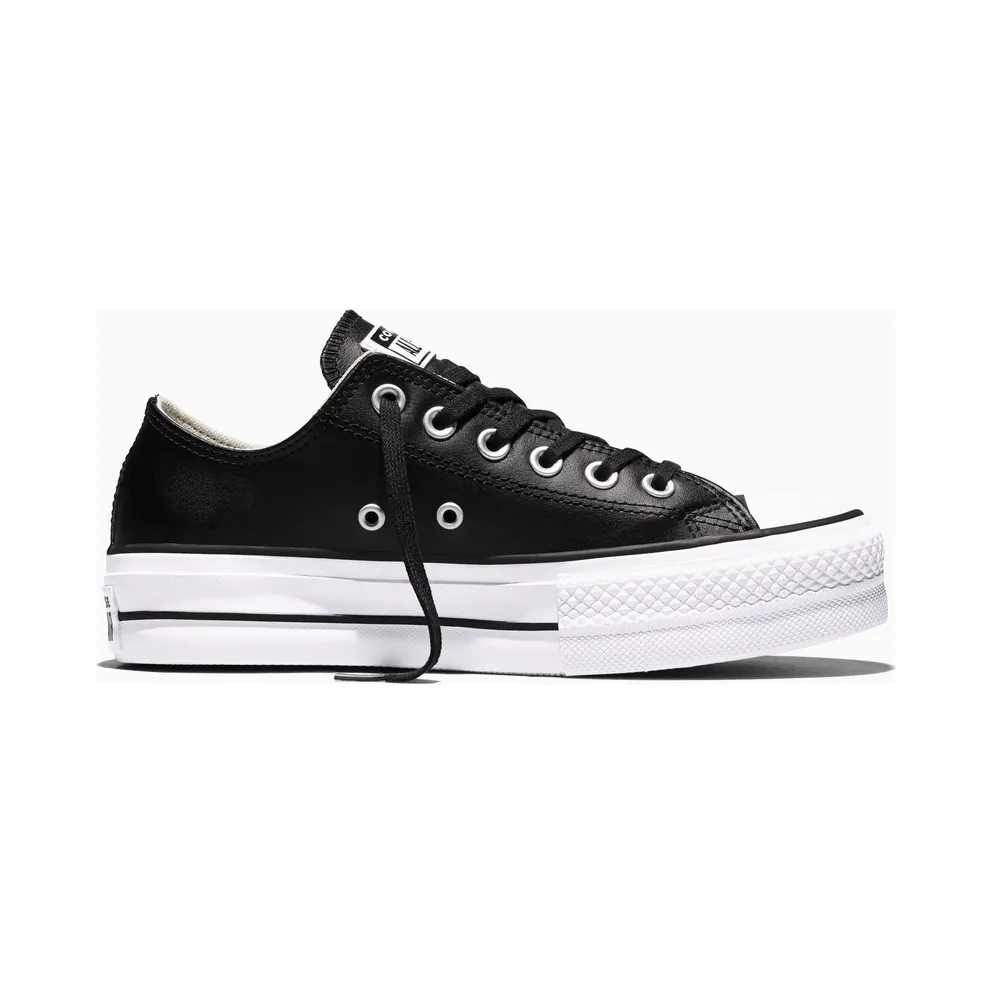 Converse Chuck Taylor All Star Platform Clean Leather Low-Top Black Black (561681C)