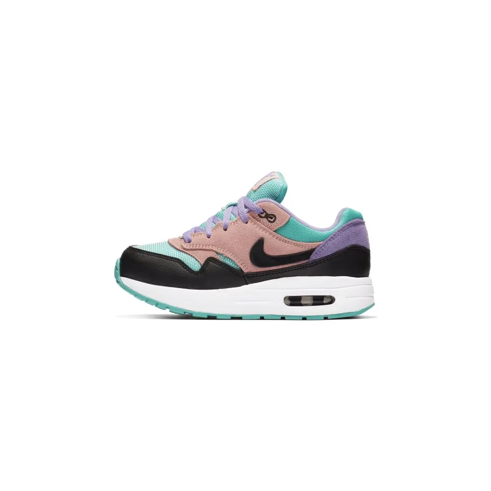 Nike Air Max 1 Have a Day (PS) Black/White-Space Purple-Bleached Coral-Hyper Jade (BQ7213-001)
