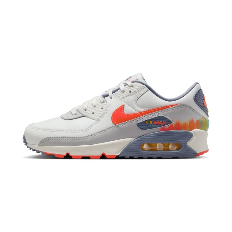 Nike Air Max 90 Premium “Summit White Ashen Slate Pure Platinum Bright Crimson” (HJ9147-121)