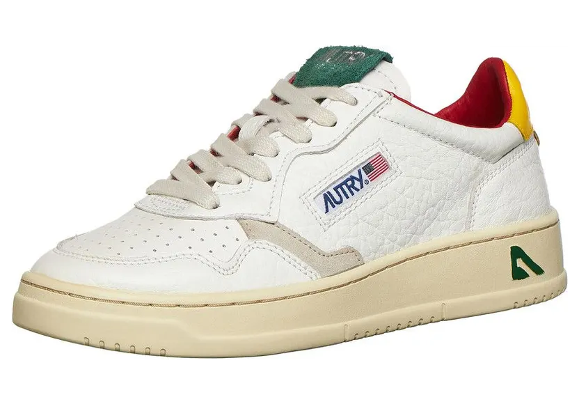 Autry Medalist Low Leather / Elephant White / Yellow / Amazon (AULWLE10) (3)
