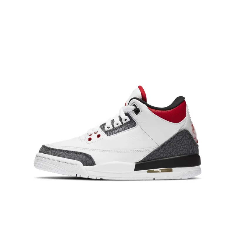 Jordan 3 Retro SE-T JP Fire Red Denim (GS) White/Fire Red-Black (DB4169-100)