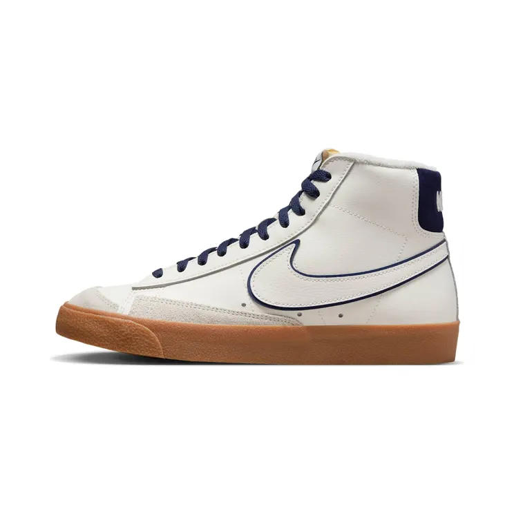 Nike Blazer Mid 77 PRM “Sail / Midnight Navy / Gum Medium Brown” (DQ7672-100)