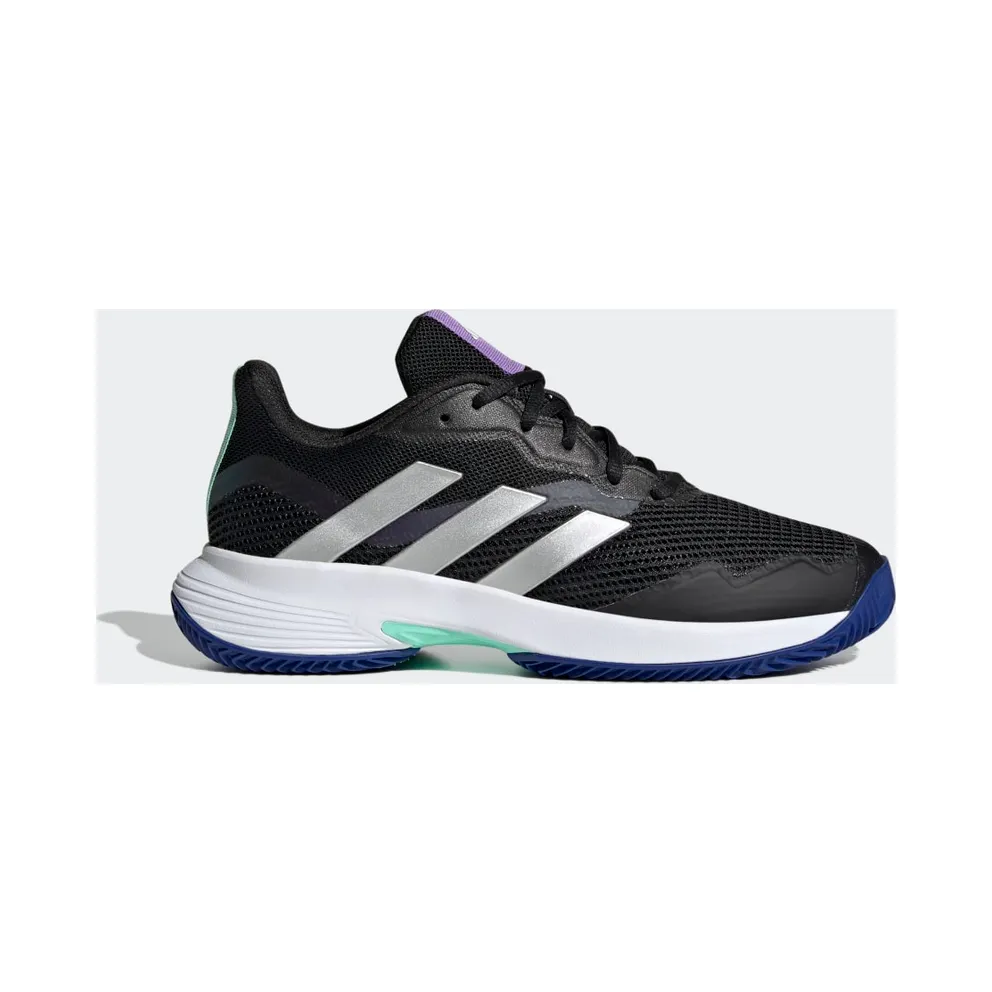adidas CourtJam Control Clay Tennis Shoes Core Black / Silver Metallic / Pulse Mint (HQ8474)