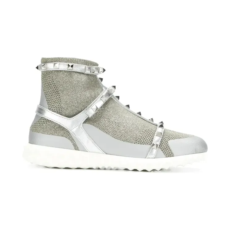 Valentino Garavani Rockstud high-top sneakers – Metallic (WS0F82AIQ)
