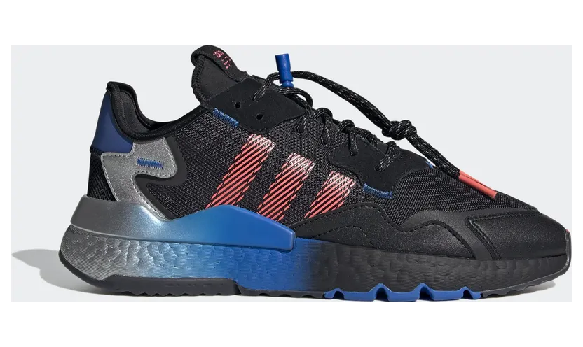 adidas Nite Jogger Schuh Core Black / Trace Grey Metallic / Flash Red (FW4275)