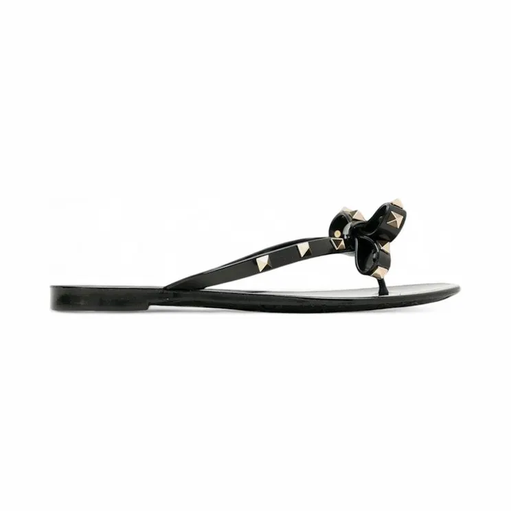 Valentino Rubber Rockstud Thong Black (S0552PVS0NO)