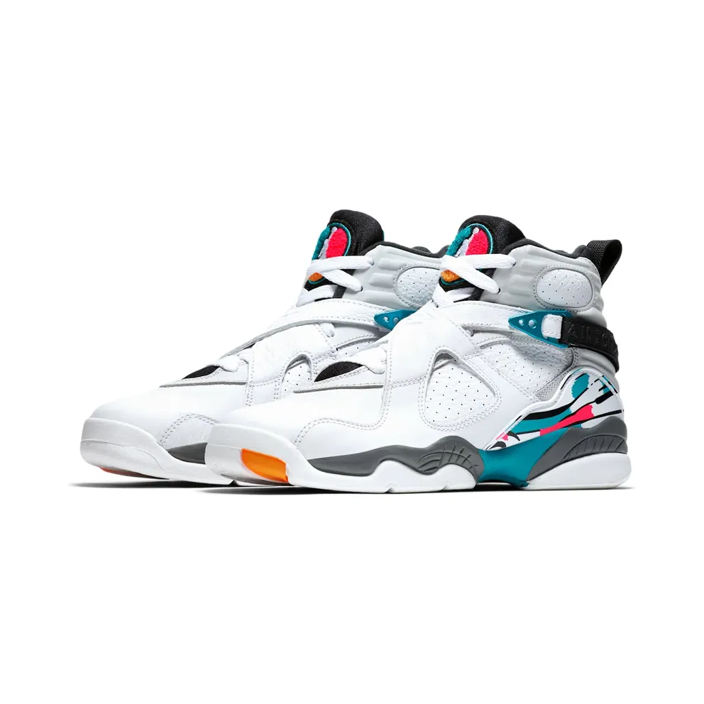 Jordan 8 Retro South Beach (GS) White/White-Turbo Green-Neutral Grey (305368-113)
