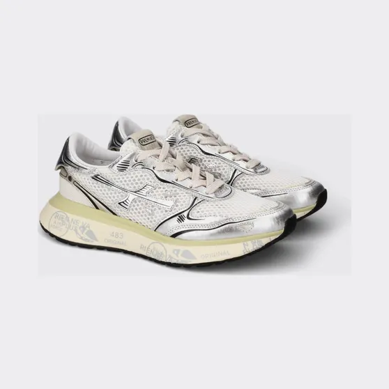 Premiata Lauryn Suede and Mesh Sneakers Silver (LAURYN8192)