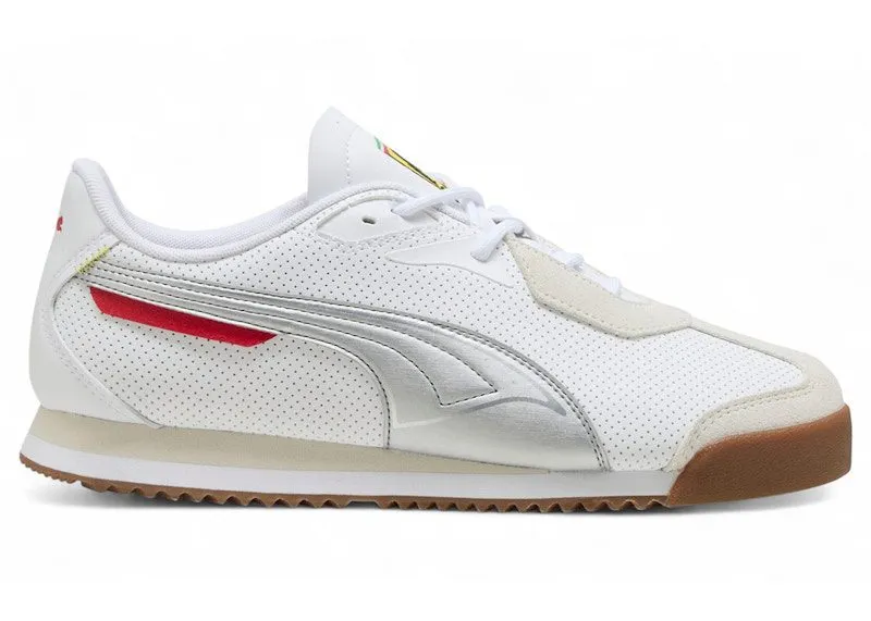 Puma Roma S Scuderia Ferrari White Aged Silver (308909-02)