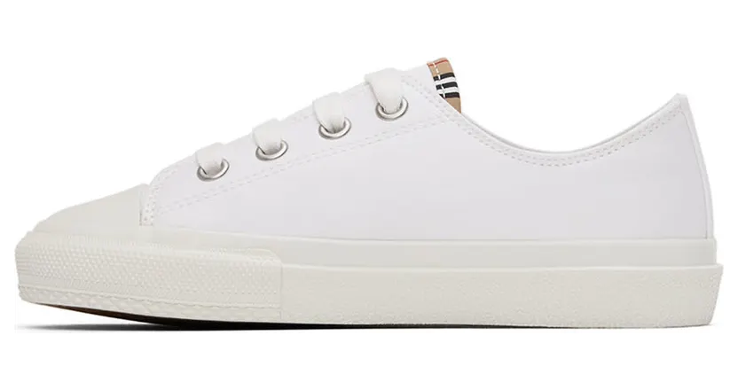 Burberry Kids White Icon Stripe Logo Sneakers (8038500) (3)