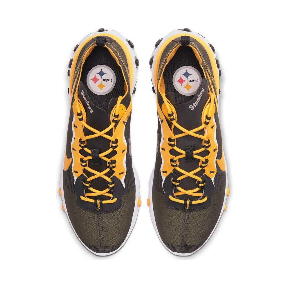 Nike React Element 55 Pittsburgh Steelers Black/White-University Gold (CK4893-001)
