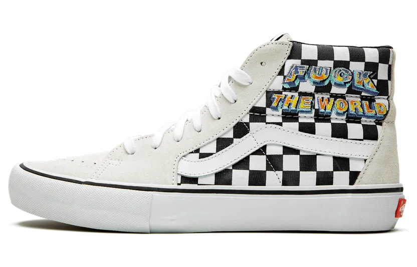 Vans Sk8-Hi Pro “Supreme – F*ck the World – Checker” (VN0A45JDSY4)