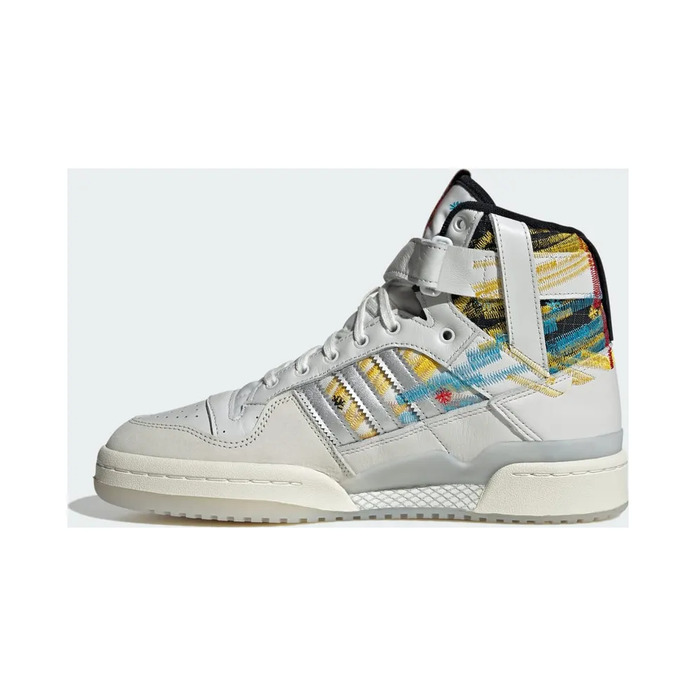 Adidas Forum High Sports Shoes Core White / Bold Gold / Black/Red (IG6351)