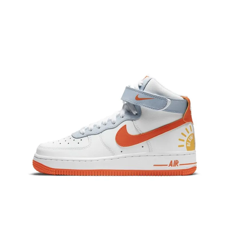 Nike Air Force 1 High Kindness Day 2020 (GS) White/Light Armory Blue Heather-Laser Orange-Electro Orange (DC2198-100)