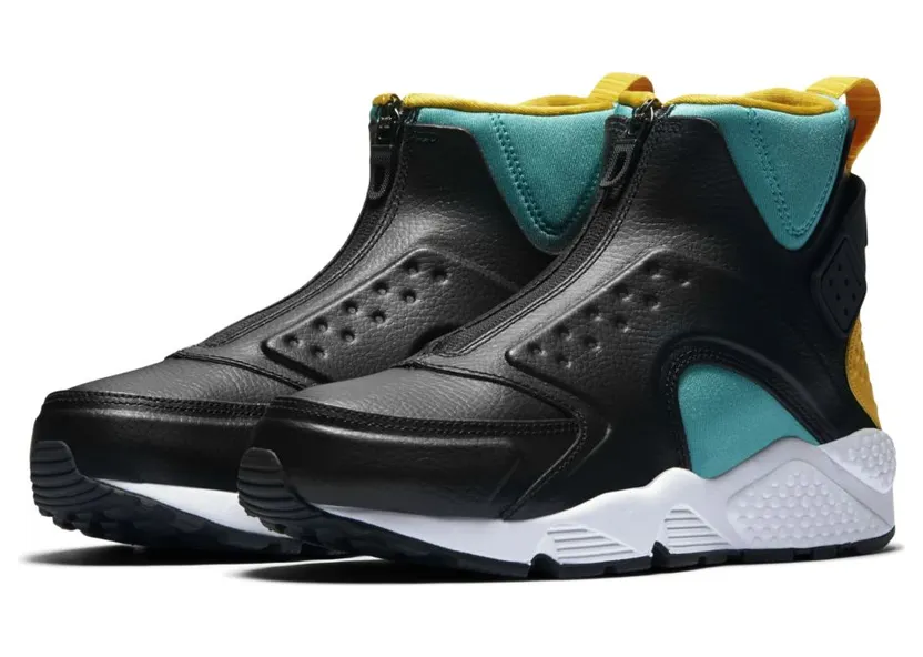 Nike Air Huarache Run Mid Black Clear Jade Gold (W)