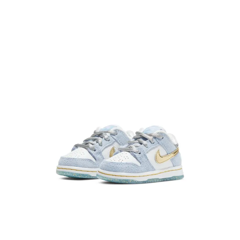 Nike SB Dunk Low Sean Cliver (TD) Ice Blue/White-Metallic Gold-Metallic Silver (DJ2520-400)