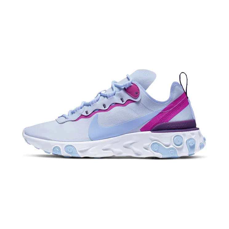 Nike React Element 55 “Football Grey / Hyper Violet / Grand Purple / Psychic Blue” (BQ2728-008)