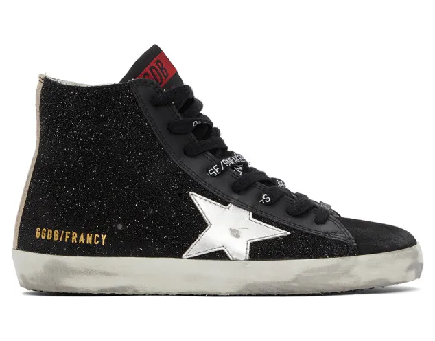 Golden Goose Black Glitter Francy Sneakers (F00113.F000257.90173)