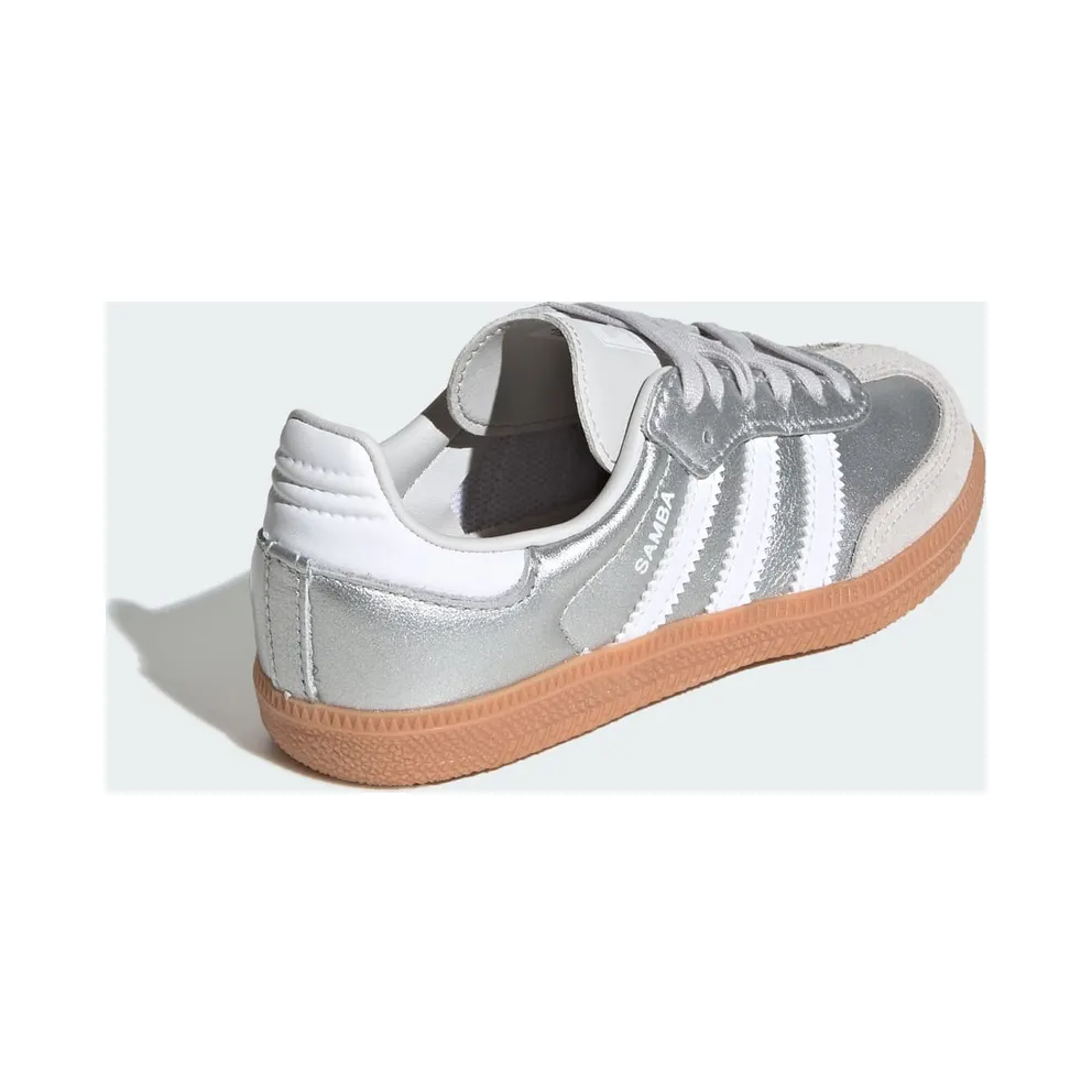 Adidas SAMBA OG Shoes Silver Metallic / Cloud White / Gum (KK2344)